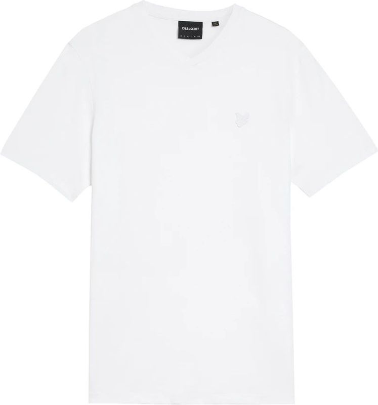Lyle & Scott Superfine Katoenen V-hals T-shirt - Wit