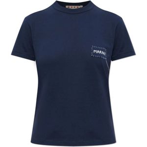Marni, Dames, Tops, Blauw, Maat: S Katoen,
