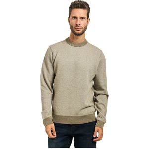 Hugo - Bruine Trui - Heren - Wol - Herringbone Patroon