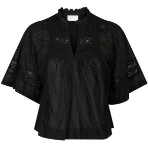 Neo Noir, Dames, Blouses & Shirts, Zwart, Maat: XS Katoen,