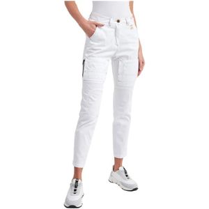 Aeronautica Militare, Dames, Jeans, Wit, Maat: 2XL Katoen,