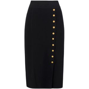 Elisabetta Franchi, Dames, Rokken, Zwart, Maat: S Viscose,