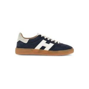 Hogan Coole Blauwe Sneakers met Logo Patch , Blue , Heren , Maat: 43 1/2 EU