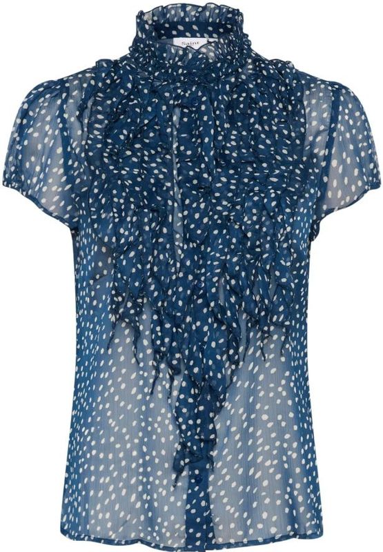 Saint Tropez, Dames, Blouses & Shirts, Blauw, Maat: L