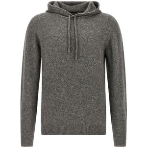 Roberto Collina, Heren, Sweatshirts & Hoodies, Grijs, Maat: 3XL Wol,