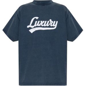 Balenciaga, Heren, Tops, Blauw, Maat: L Katoen,