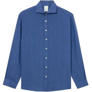 Brooks Brothers, Heren, Overhemden, Blauw, Maat: L Linnen,