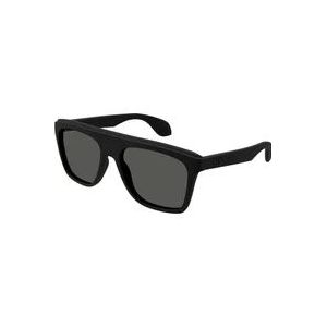 Gucci Vierkante Zwarte Zonnebril , Black , Heren , Maat: 57 MM