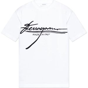 Ferragamo, Heren, Tops, Wit, Maat: M Velours,