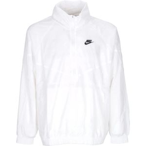 Nike Windbreaker Anorak Jas Wit/Zwart , White , Heren , Maat: M