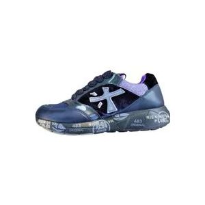 Premiata Dames sneakers van gemengd leer met veters , Purple , Dames , Maat: 39 EU