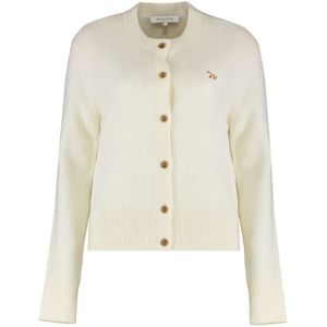 Maison Kitsuné, Dames, Truien, Beige, Maat: M Wol,