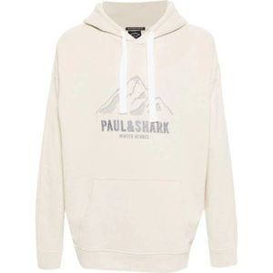 Paul & Shark, Heren, Sweatshirts & Hoodies, Beige, Maat: L Katoen,