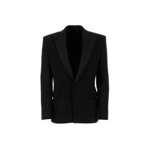 Balmain Zwarte viscose blend blazer , Black , Heren , Maat: L