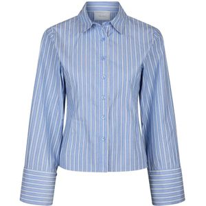 Neo Noir, Dames, Blouses & Shirts, Blauw, Maat: XS Katoen,