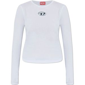 Diesel, Dames, Tops, Wit, Maat: L Katoen,