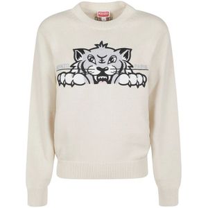 Kenzo, Dames, Truien, Wit, Maat: M Katoen,