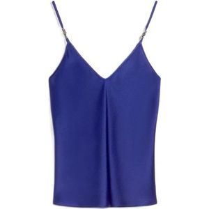 Max Mara, Dames, Tops, Blauw, Maat: XS Satijn,