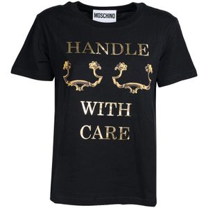 Moschino, Dames, Tops, Zwart, Maat: XS Katoen,