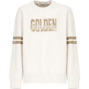 Golden Goose, Heren, Sweatshirts & Hoodies, Beige, Maat: M Katoen,