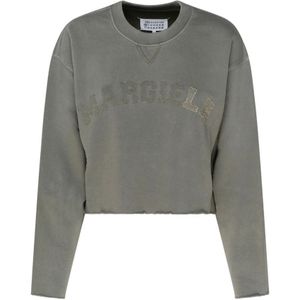 Maison Margiela, Dames, Sweatshirts & Hoodies, Groen, Maat: S Katoen,