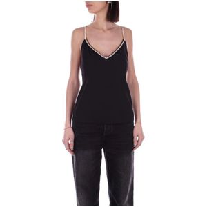 Liu Jo, Dames, Tops, Zwart, Maat: XL Poliester,