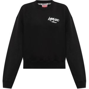 Kenzo, Dames, Sweatshirts & Hoodies, Zwart, Maat: M Katoen,