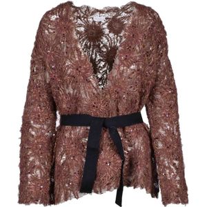 Brunello Cucinelli, Dames, Truien, Bruin, Maat: M Katoen,