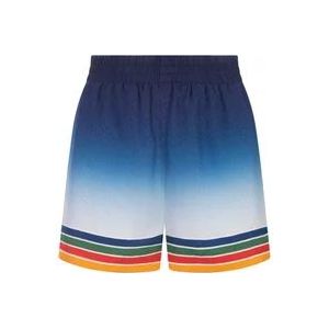 Casablanca Blauwe Gestreepte Zijden Shorts , Blue , Dames , Maat: S