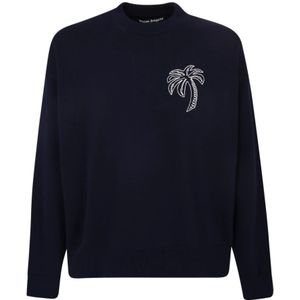 Palm Angels, Heren, Sweatshirts & Hoodies, Zwart, Maat: XS Katoen,