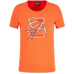 Emporio Armani Ea7, Dames, Tops, Oranje, Maat: M