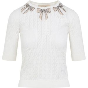 Valentino, Dames, Truien, Wit, Maat: S Katoen,