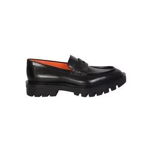 Santoni Zwarte Penny Loafer met Ronde Neus , Black , Dames , Maat: 40 EU