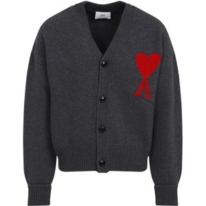 Ami Paris, Heren, Truien, Grijs, Maat: 2XL Wol,