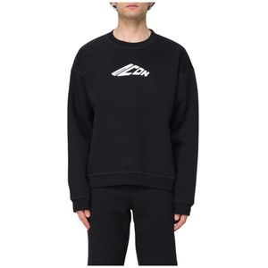 Dsquared2, Heren, Sweatshirts & Hoodies, Zwart, Maat: S Katoen,