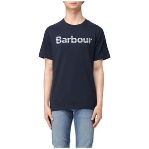 Barbour, Heren, Tops, Blauw, Maat: M Katoen,