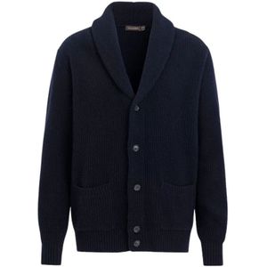 Oscar Jacobson, Heren, Truien, Blauw, Maat: M Wol,