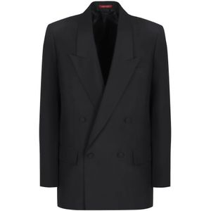 Gucci, Heren, Jassen, Zwart, Maat: M Leer,