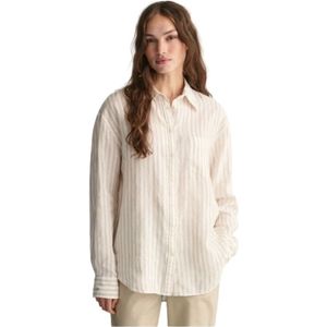 Gant, Dames, Blouses & Shirts, Veelkleurig, Maat: M Linnen,