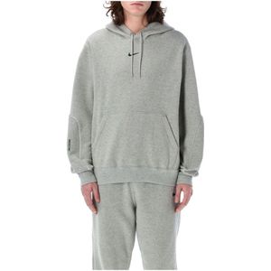 Nike, Heren, Sweatshirts & Hoodies, Grijs, Maat: M Katoen,