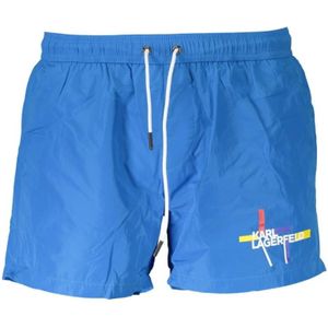 Karl Lagerfeld, Heren, Badkleding, Blauw, Maat: S Poliester,