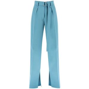 Jil Sander, Dames, Broeken, Blauw, Maat: S Wol,