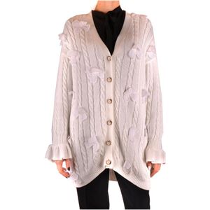 Marco De Vincenzo, Dames, Truien, Wit, Maat: S Katoen,