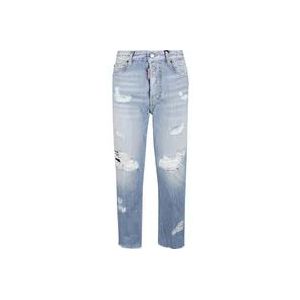 Dsquared2 Losvallende Straight Leg Jeans , Blue , Dames , Maat: XS