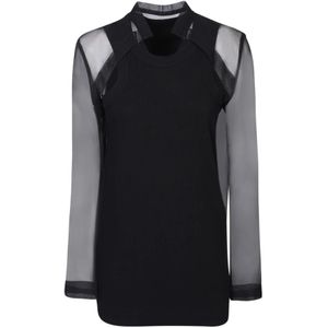 Sacai, Dames, Tops, Zwart, Maat: M Katoen,