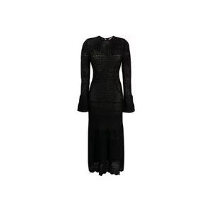 Twinset Gebreide Lange Jurk , Black , Dames , Maat: S