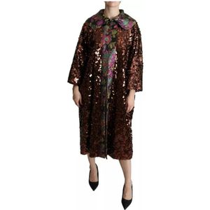 Dolce & Gabbana - Long Coat - Multicolor - Sequined Design