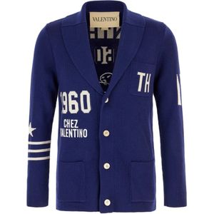 Valentino Garavani, Heren, Truien, Blauw, Maat: M Katoen,