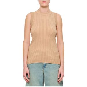 Sportmax, Dames, Tops, Beige, Maat: M Poliester,