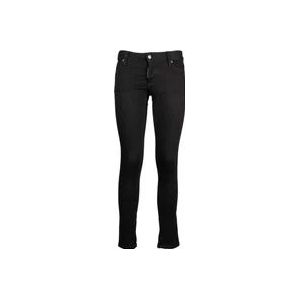 Dsquared2 Jeansbroek met katoen en elastaan , Black , Dames , Maat: 3XS